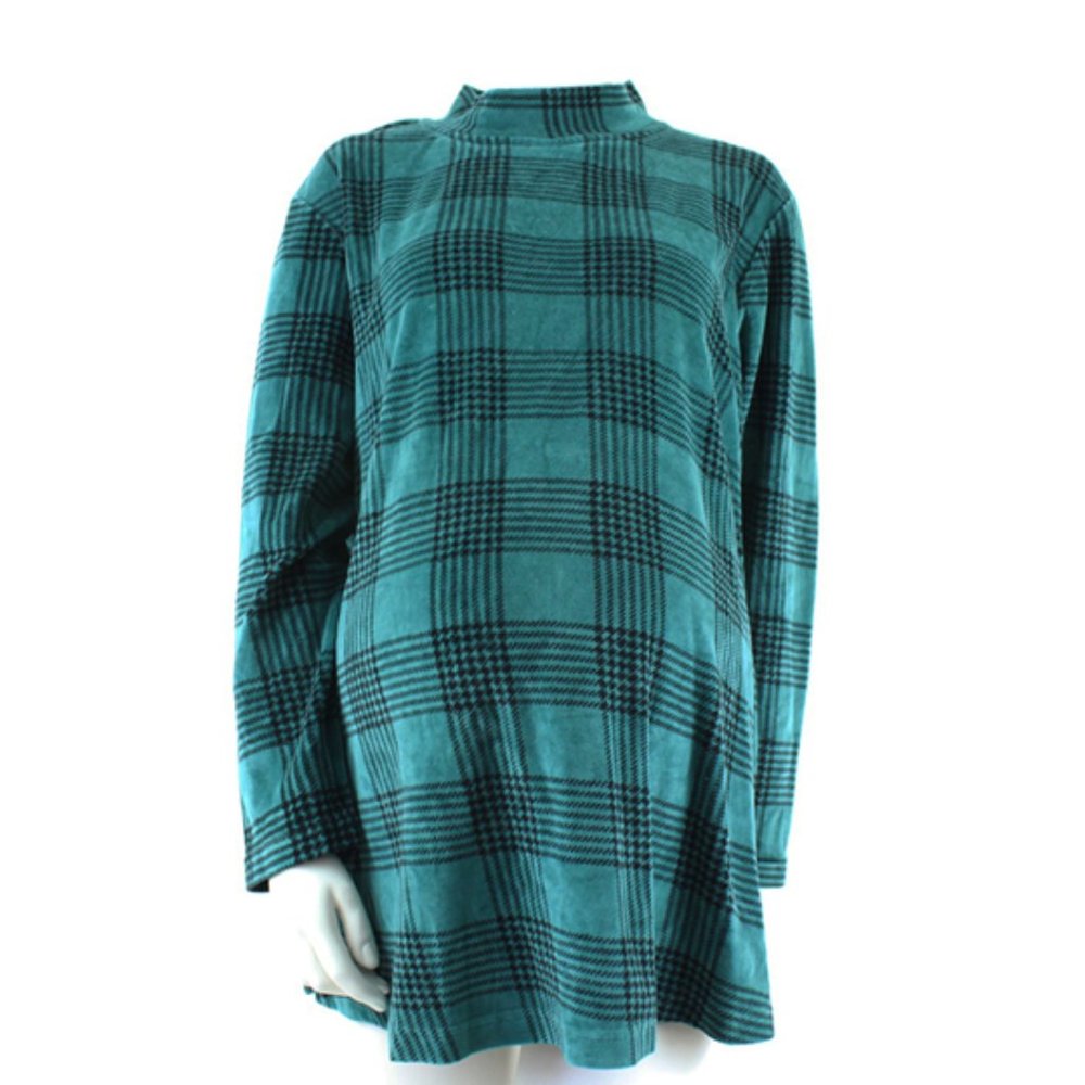 VINTAGE 90s Velvet Plaid Maternity Tunic
